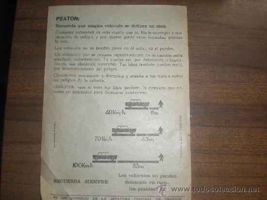 Documentos antiguos: ANTIGUO CONSEJO AL PEAT&Oacute;N DE LA JEFATURA CENTRAL DE TR&Aacute;FICO A&Ntilde;O 1960