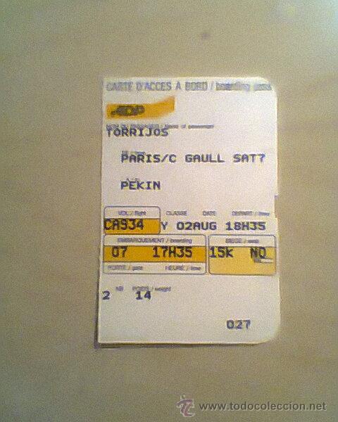 Documentos antiguos: tarjetas de embarque y billete de avi&oacute;n de China - Foto 2