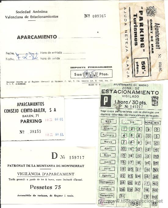 Documentos antiguos: AL3.TARJETAS APARCAMIENTO VARIAS CIUDADES - Foto 1