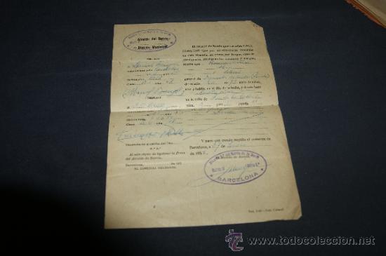 Documentos antiguos: Antiguo papel de Alcalde de barrio, Barcelona - Foto 1