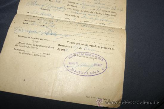 Documentos antiguos: Antiguo papel de Alcalde de barrio, Barcelona - Foto 3