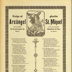 Documentos antiguos: GOIGS AL GLORIÓS ARCANGEL SANT MIQUEL, QUE ES CANTEN A HOSTALETS D' EN BAS