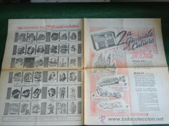 Documentos antiguos: 2a QUINIELA DE LA CULTURA - Foto 1