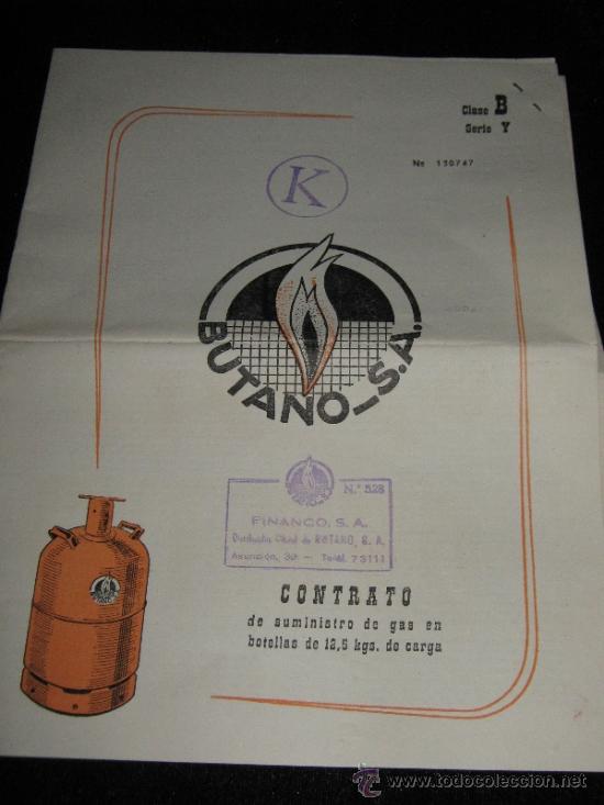 Documentos antiguos: CONTRATO DE SUMINISTRO DE GAS BUTANO DE LOS A&Ntilde;OS 70 - FINANCO S.A. - SEVILLA