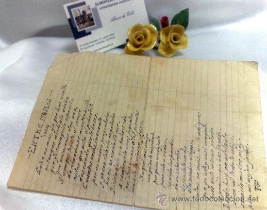 Documentos antiguos: ENTRE NOM&Aacute;S,- ANTIGUA LETRA DE TANGO, MANUSCRITA. - Foto 1