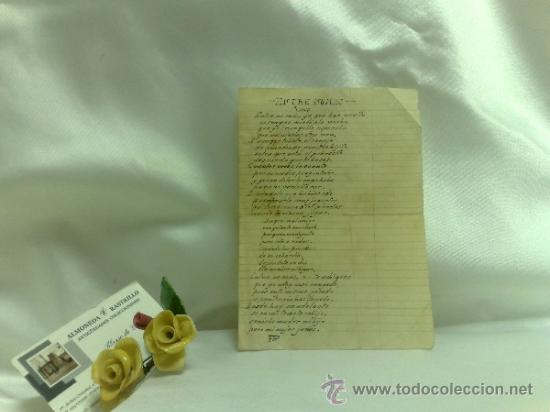 Documentos antiguos: ENTRE NOM&Aacute;S,- ANTIGUA LETRA DE TANGO, MANUSCRITA. - Foto 3