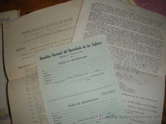Documentos antiguos: ASAMBLEA NACIONAL DEL APOSTOLADO DE LOS SEGLARES, CIRCULARES E INSCRIPCION. - Foto 1