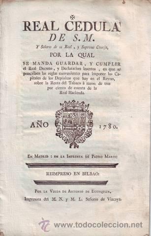 Documentos antiguos: REAL CEDULA... SOBRE LA RENTA DEL TABACO... 1780 - Foto 1