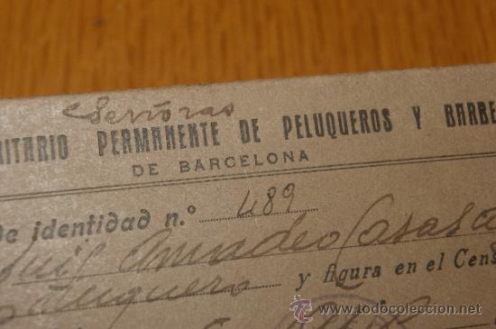 Documentos antiguos: carnet comite de peluqueros y barberos de Barcelona, 1929 - Foto 3