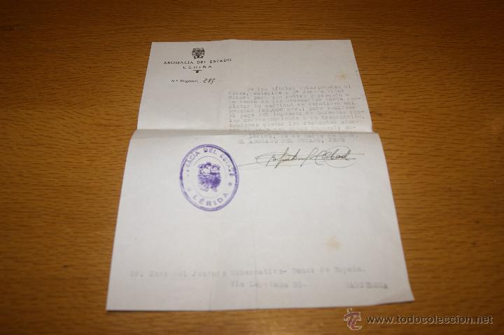 Documentos antiguos: Documento original de la abogadia del estado de Lerida, 1944 - Foto 1