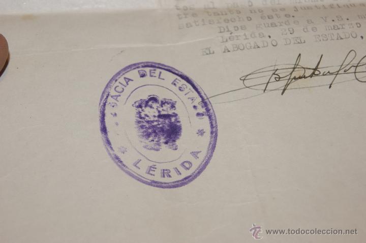 Documentos antiguos: Documento original de la abogadia del estado de Lerida, 1944 - Foto 4