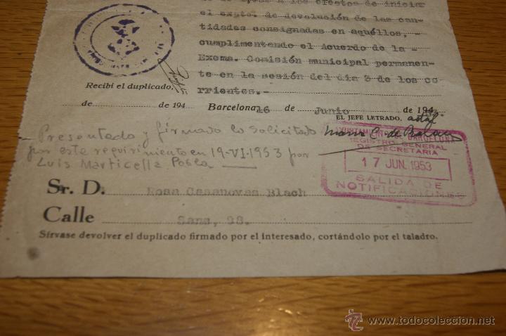 Documentos antiguos: Documento del Ayuntamiento de Barcelona, 1953 - Foto 4