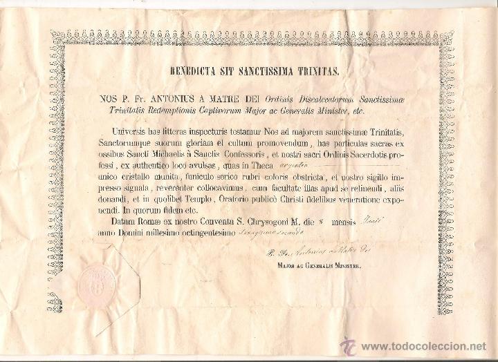 Documentos antiguos: DOCUMENTO ECLESI&Aacute;STICO EN LATIN. A&Ntilde;O 1862 - Foto 1