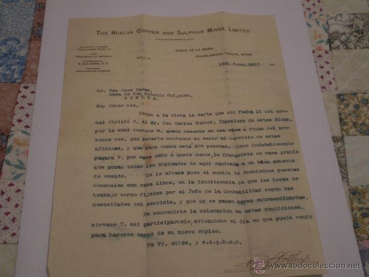 Documentos antiguos: THE HUELVA COPPER AND SULPHUR MINES CUEVA DE LA MORA. VALDELAMUSA HUELVA 1910.