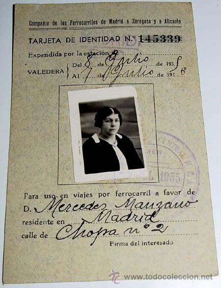 Documentos antigos: ANTIGUO CARNET DE LA COMPA&Ntilde;IA DE FERROCARILLES M.Z.A. MADRID ZARAGOZA ALICANTE . 1935 - TREN - FERRO