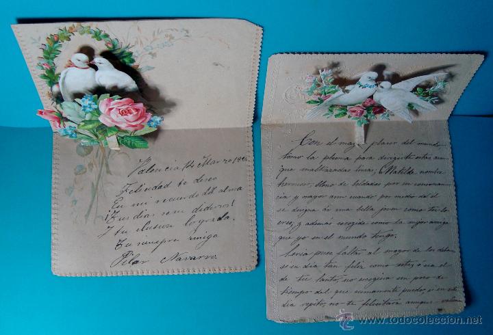 Documentos antiguos: TARJETA TROQUELADA DESPLEGABLE A&Ntilde;O 1890 - Foto 1