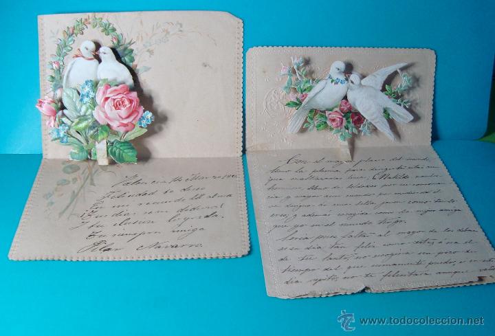 Documentos antiguos: TARJETA TROQUELADA DESPLEGABLE A&Ntilde;O 1890 - Foto 3