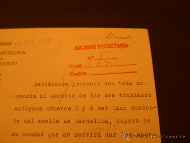 Documentos antiguos: Documento del puerto de Barcelona, 1932, con firmas. - Foto 3