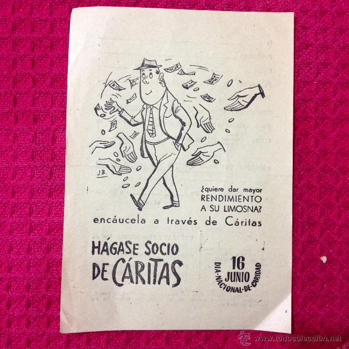 Documenti antichi: Antiguo impreso publicitario de C&aacute;ritas, para recaptar socios.