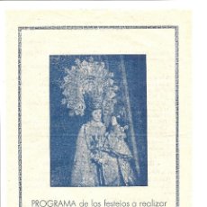 Documentos antiguos: COCENTAINA (ALICANTE) - PROGRAMA DE LOS FESTEJOS POR EL TRASLADO PROCESIONAL DE LA PATRONA - AÑOS 40