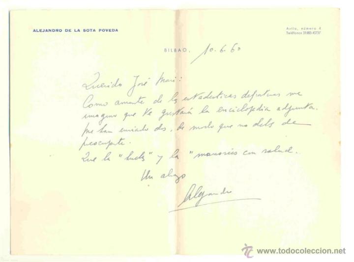 Documentos antiguos: Carta de Alejandro de la Sota Poveda 1960 - Foto 1