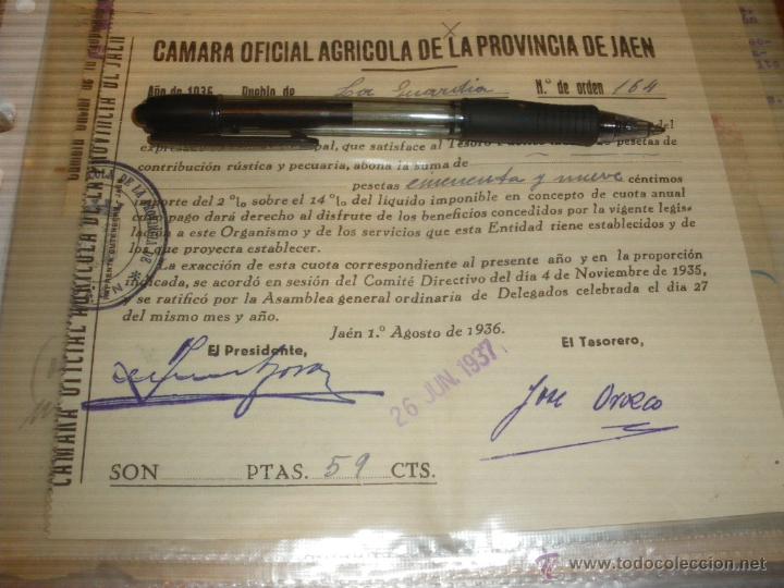Documentos antiguos: CAMARA OFICIAL AGRARIA DE LA PROVINCIA DE JAEN. JUNIO DE 1937. GUERRA CIVIL.