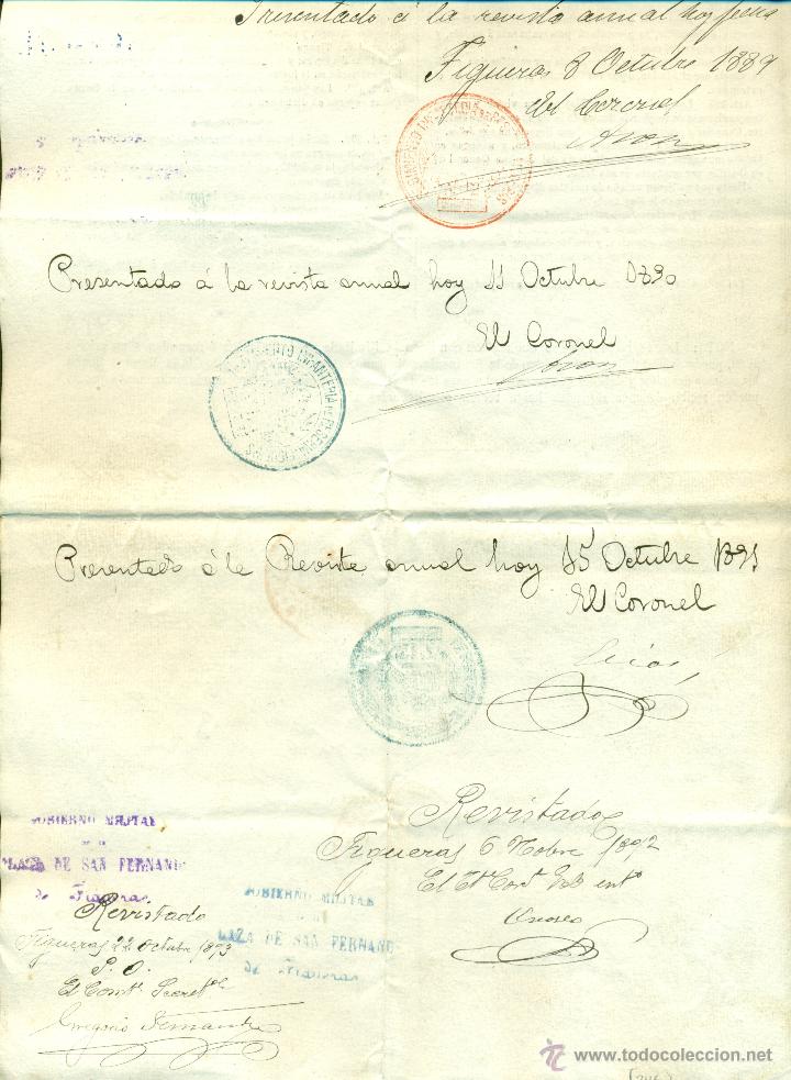 Documentos antiguos: MILITAR. BATALLÓN FIGUERAS.GIRONA. REDENCION DE UN SOLDADO. AÑO 1884. - Foto 2 - 41305741