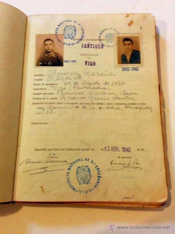 Documentos antiguos: Libro de Calificaci&oacute;n Escolar de Ense&ntilde;anza media del 1936 - Foto 3