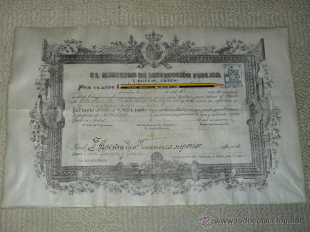 Titulo de maestra de primera enseñanza superior - Vendido en Venta