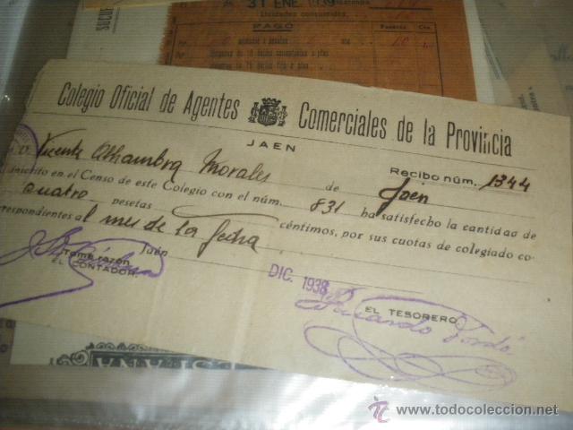 Documentos antiguos: COLEGIO OFICIAL DE AGENTES COMERCIALES DE JAEN, DICIEMBRE DE 1938. GUERRA CIVIL.