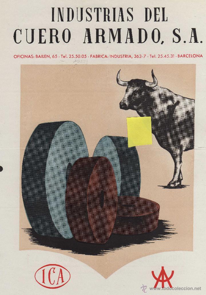 Documentos antiguos: publicidad industria cuero armado ica barcelona cataluña curtidos correas manufacturadas - Foto 1