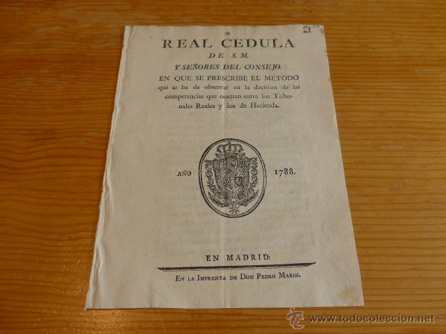 Documentos antiguos: Real celula del consejo, madrid, 1788, Rey Don Carlos - Foto 1
