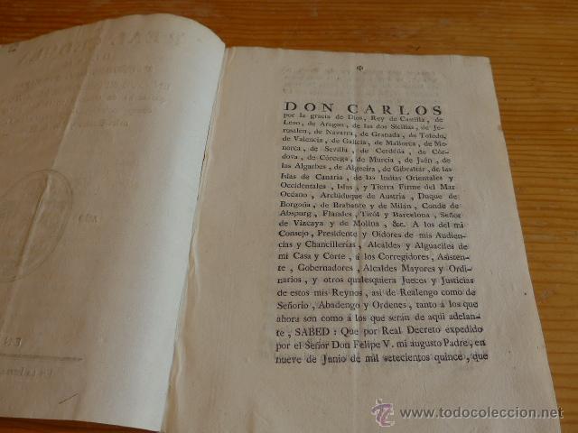 Documentos antiguos: Real celula del consejo, madrid, 1788, Rey Don Carlos - Foto 4