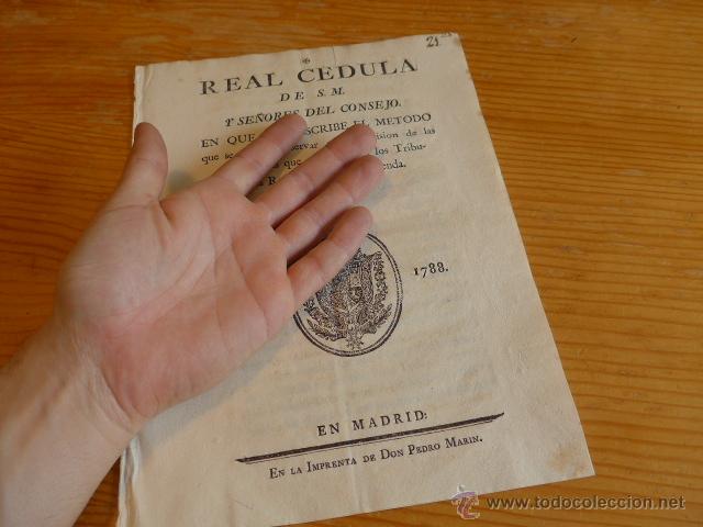 Documentos antiguos: Real celula del consejo, madrid, 1788, Rey Don Carlos - Foto 8