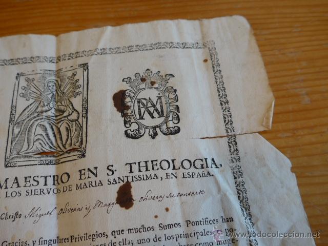 Documentos antiguos: Importante documento espa&ntilde;ol religioso a estudiar, Barcelona, 1754 - Foto 3