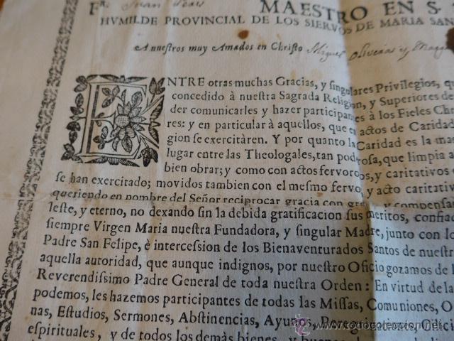 Documentos antiguos: Importante documento espa&ntilde;ol religioso a estudiar, Barcelona, 1754 - Foto 5