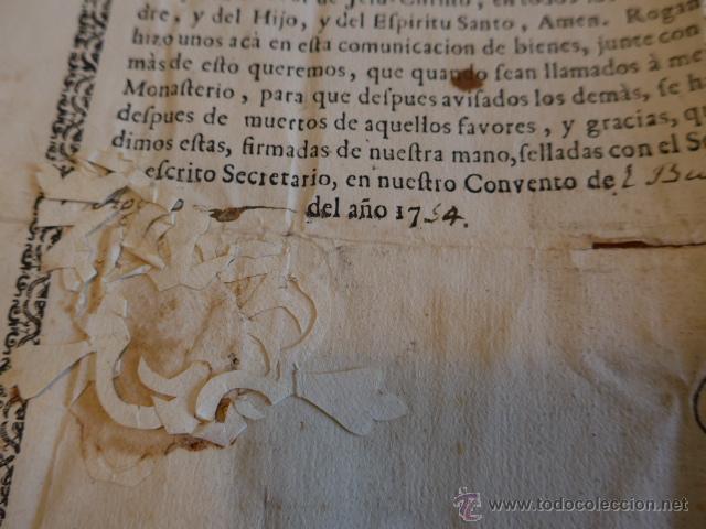 Documentos antiguos: Importante documento espa&ntilde;ol religioso a estudiar, Barcelona, 1754 - Foto 7