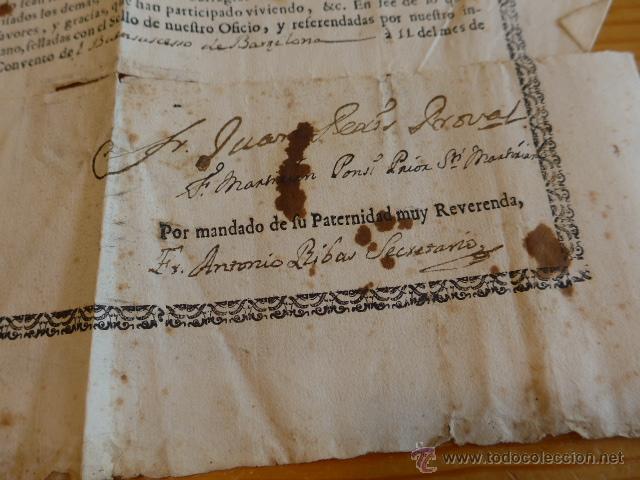 Documentos antiguos: Importante documento espa&ntilde;ol religioso a estudiar, Barcelona, 1754 - Foto 8