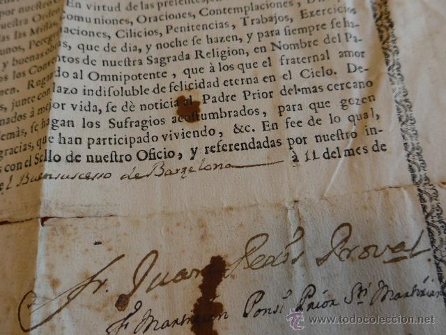 Documentos antiguos: Importante documento espa&ntilde;ol religioso a estudiar, Barcelona, 1754 - Foto 9