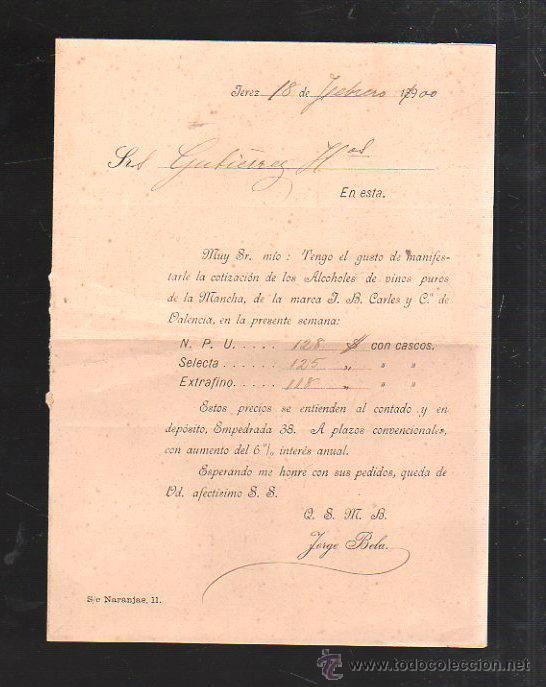 Documentos antiguos: LISTA DE PRECIOS PARA GUTIERREZ Y HERMANOS. JORGE BEDA, 1900. - Foto 1