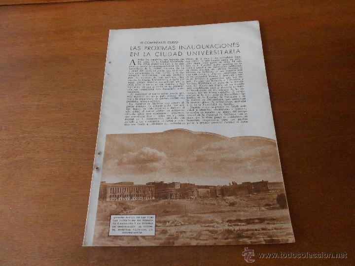 Documentos antiguos: RECORTE PRENSA ORIGINAL 1933: IMPRESIONANTE DOCUMENTO CONSTRUCCI&Oacute;N CIUDAD UNIVERSITARIA