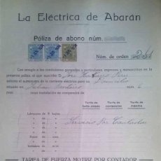 Documentos antiguos: CONTRATO DE LA ELECTRICA DE ABARAN DEL AÑO 1934 A NOMBRE DE JOSE NAVARRO PEREZ MURCIA. Lote 43270827