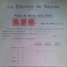 Documentos antiguos: CONTRATO DE LA ELECTRICA DE ABARAN DEL AÑO 1939 A NOMBRE DE MARIA CONCEPCION ROBLES RUIZ MURCIA