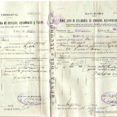 Documentos antiguos: ALICANTE - VIUDA DE TOMÁS RODRÍGUEZ - VENDÍ PARA LA CIRCULACIÓN DE ALCOHOLES, ...- AÑO 1952