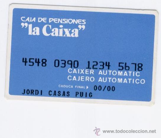 Documentos antiguos: TARJETA PUBLICITARIA, CAJA DE PENSIONES * LA CAIXA * CAIXER AUTOM&Agrave;TIC - Foto 1