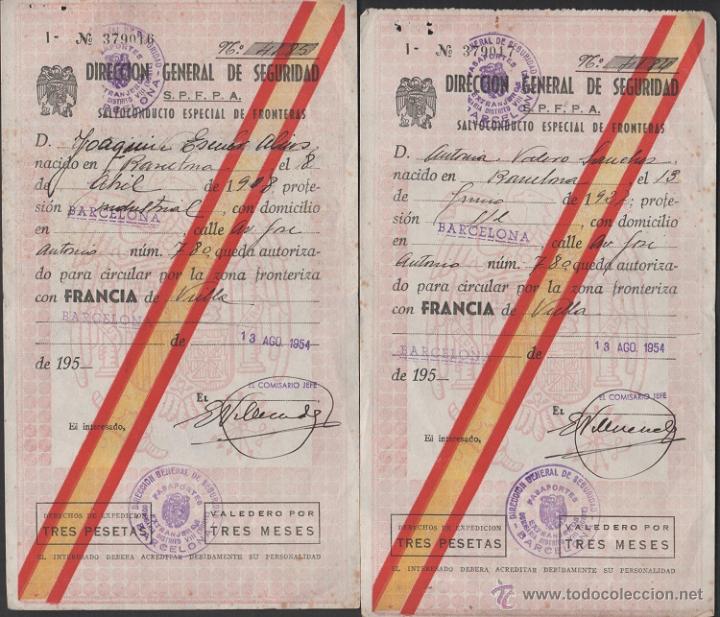 Documentos antiguos: L18-2 SALVOCONDUCTOS pareja de ejemplares pertenecientes a un matrimonio para visitar VIELLA en Leri