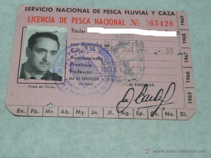 Documenti antichi: CARNET LICENCIA DE PESCA NACIONAL, SERVICIO NACIONAL DE PESCA FLUVIAL, 1967