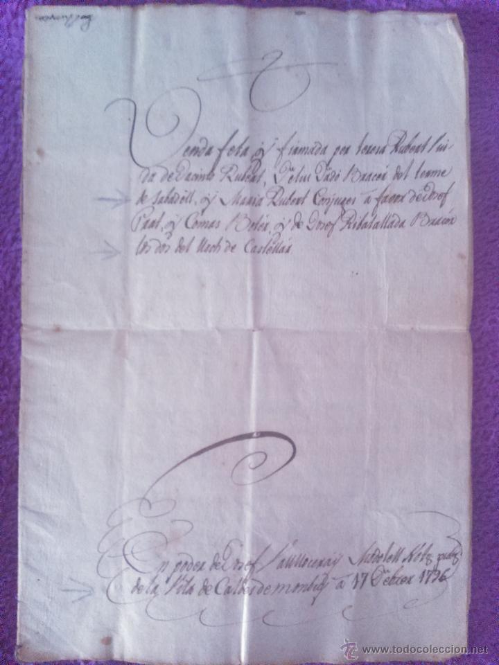Documents Anciens: 2 DOCUMENTOS DE VENTAS DE CASTELLAR DEL VALLES NOMBRANDO A BARONES Y MARQUESES 1796