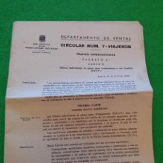 Documentos antiguos: CIRCULAR NUMERO 7 VIAJEROS DE RENFE DE ABRIL DEL 1973. Lote 44375202