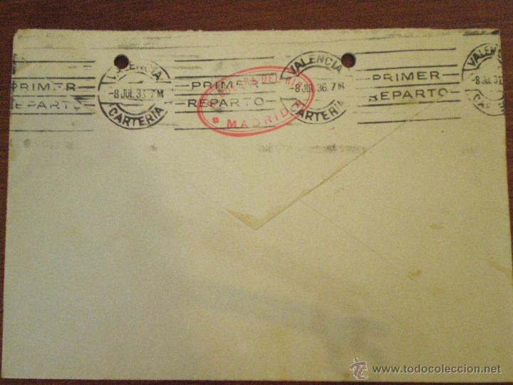 Documentos antigos: 7 JULIO 1936 MADRID. SOBRE DE RAFAEL GUERRA DEL RIO. MINISTRO Y DIPUTADO PARTIDO REPUBLICANO RADICAL